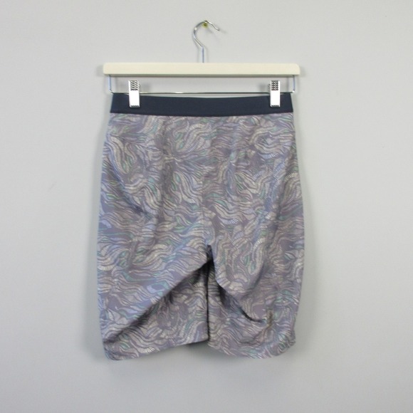 Patagonia Tyrolean Bike Shorts Women 0 Gray Patterned Zip Pockets Cycling 112 - Picture 2 of 13
